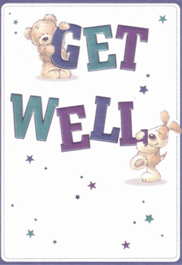 Gentle encouragement takes centre stage in this thoughtfully crafted get well card, brilliantly illustrated with a friendly bear and playful puppy that would feel right at home on Woodford's leafy avenues or in nearby Epping Forest. Sprightly stars swirl all around, carrying silent wishes for swift healing as they dance above the charismatic characters. The oversized 'Get Well' in confident purples and aquas grounds the message in solid cheerfulness-its hues reminiscent of garden borders and riverside wildflowers. One can almost feel the plushness of the bear's fur or the puppy's velvety ears, as tangible and comforting as the petals in a freshly arranged bouquet. Each artistic detail reflects the mindful care of a skilled florist, echoing the balance and softness that define floral creations for same-day delivery across Woodford. Pairing this card with a bouquet transforms a gesture into an effusion of positivity, the combined effect perfect for lifting spirits, whether at home near the Roding Valley or farther afield.